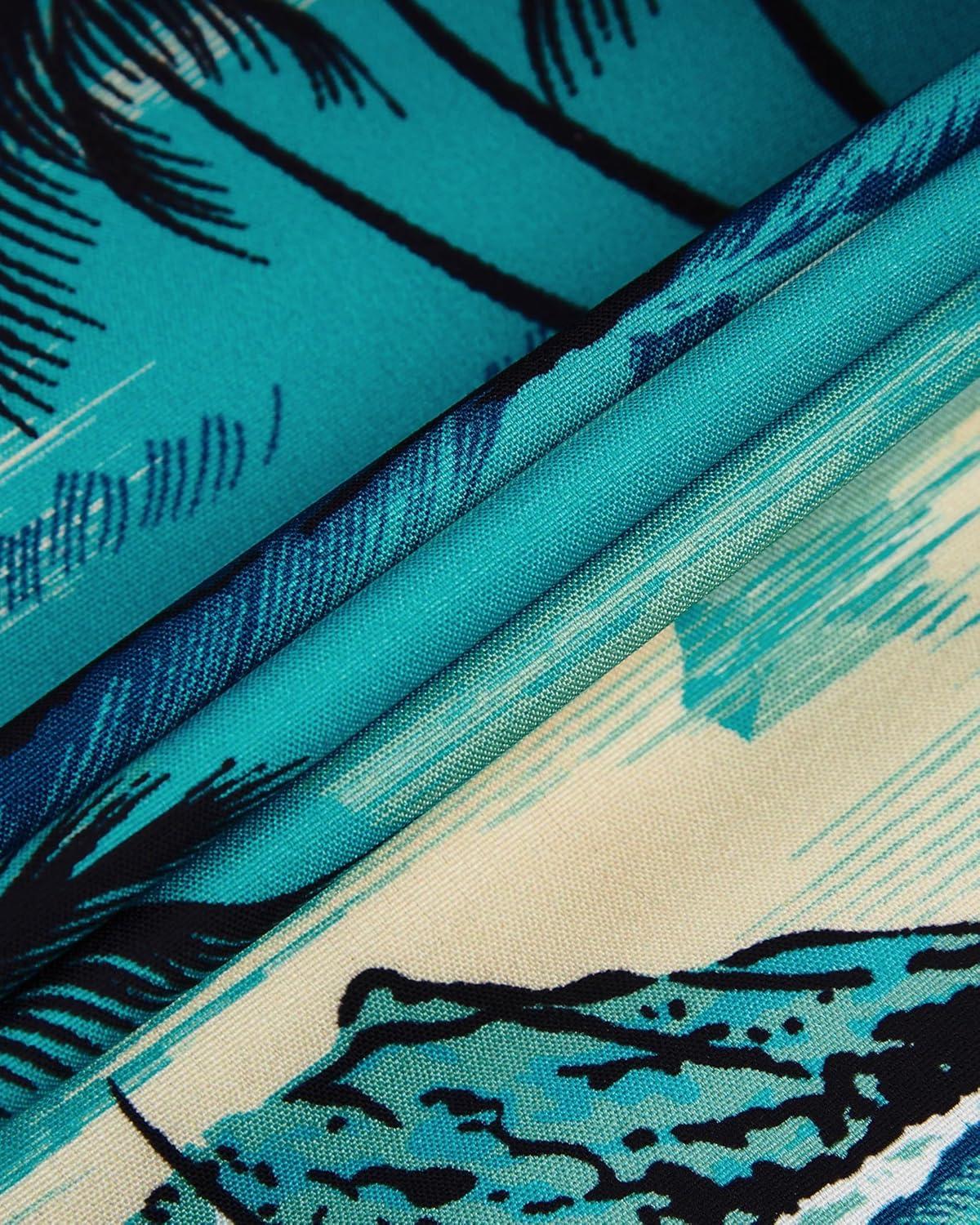 imageAlimens amp Gentle Hawaiian Shirt for Men Summer Beach Casual Short Sleeve Button Down Shirts Printed Tropical Vacation ShirtsDark Green Beach