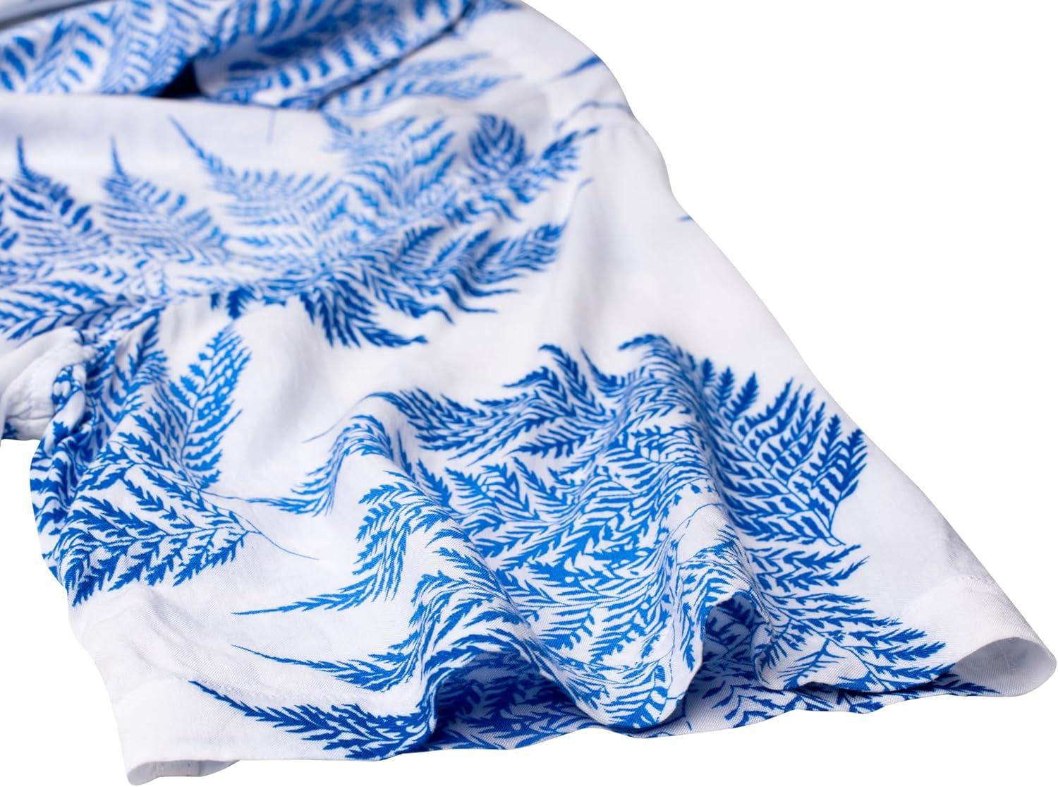 imageAlimens amp Gentle Hawaiian Shirt for Men Summer Beach Casual Short Sleeve Button Down Shirts Printed Tropical Vacation ShirtsWhite Blue
