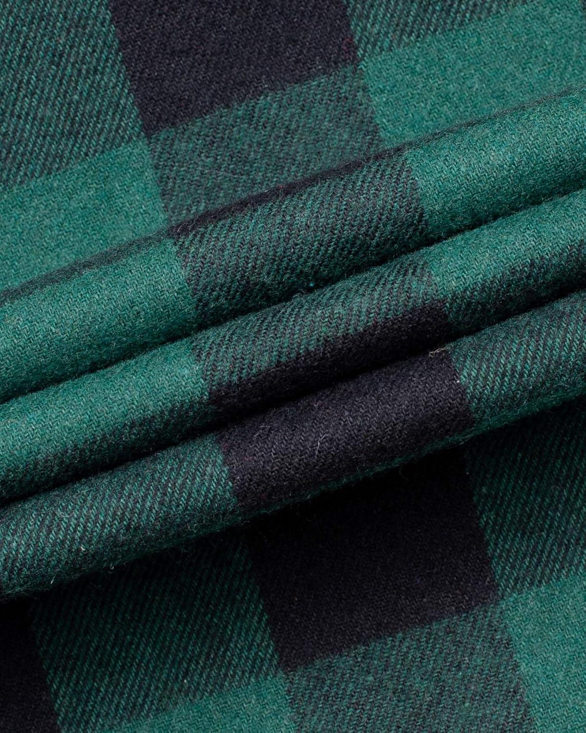 imageAlimens amp Gentle Mens Button Down Regular Fit Long Sleeve Plaid Flannel Casual ShirtsGreen Black