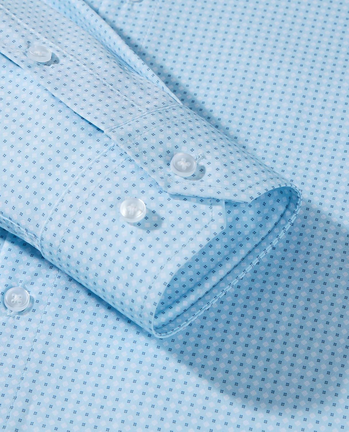 imageAlimens amp Gentle Mens Dress Shirts Printed Button Down Shirt Long Sleeve Regular Fit Inner Collar Contrast Shirt BusinessBluepat3