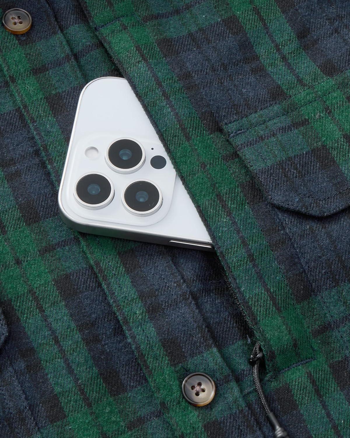 imageAlimens amp Gentle Mens Flannel Shirt Long Sleeve Plaid Button Down Shirts Jacket Casual Work Outdoor Camp with PocketsGreen Black Plaid