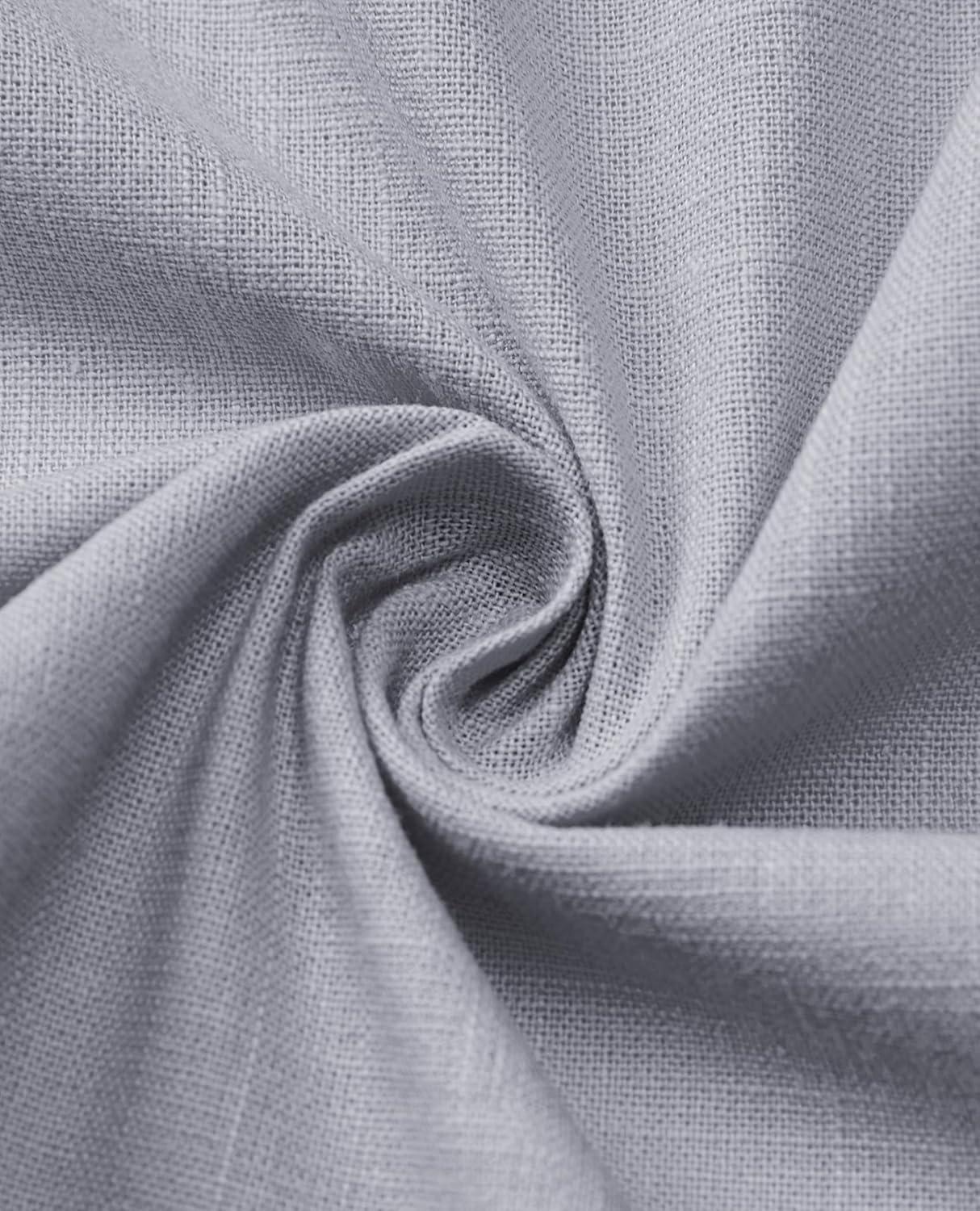 imageAlimens amp Gentle Mens Linen Shirt Short Sleeve Casual Cotton Button Down Shirts Collared Summer ShirtsLight Grey