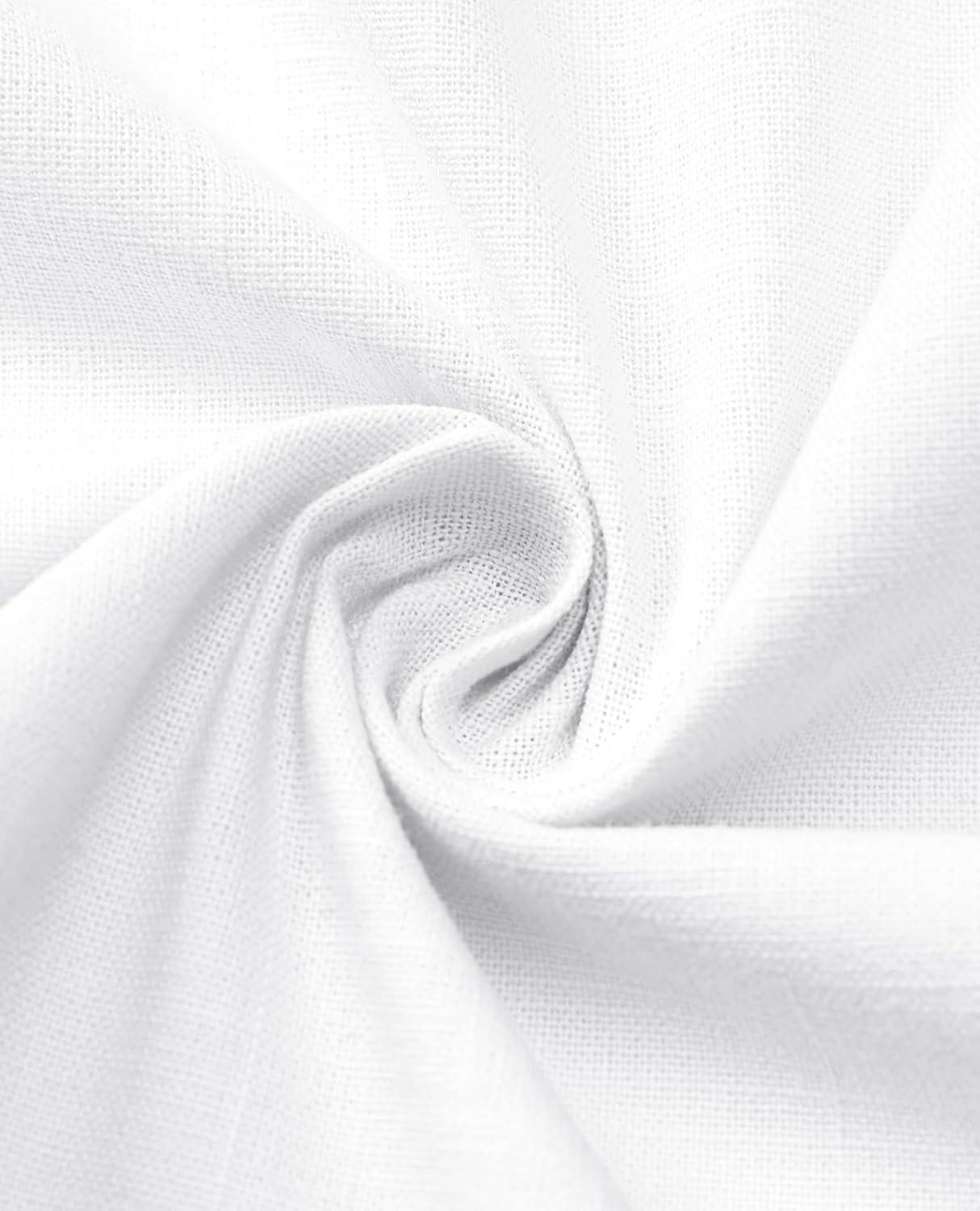 imageAlimens amp Gentle Mens Linen Shirt Short Sleeve Casual Cotton Button Down Shirts Collared Summer ShirtsWhite