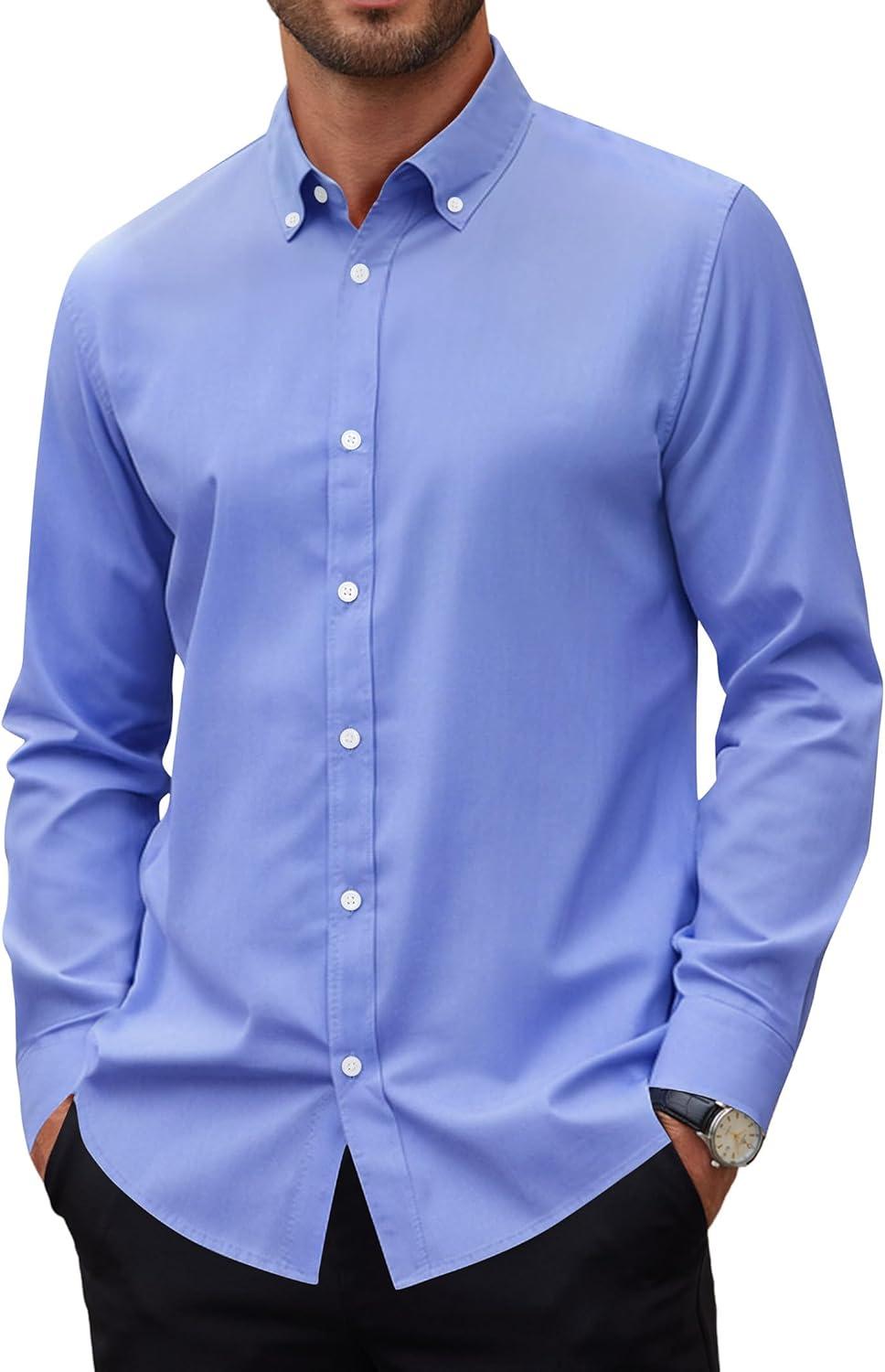 imageAlimens amp Gentle Mens Oxford Shirts Stretch Dress Shirt for Men Casual Formal Business Work Long Sleeve Button Down Shirts