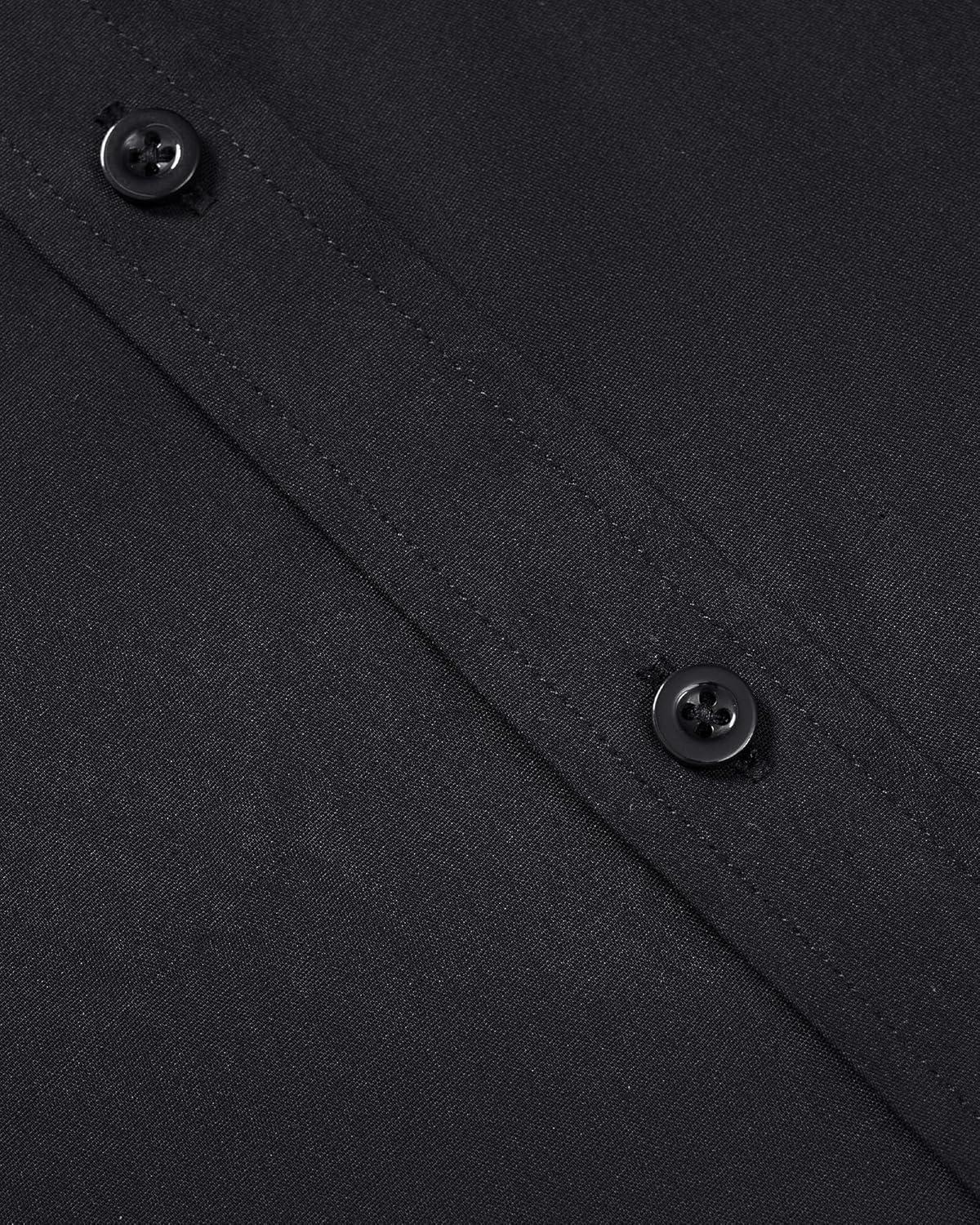 imageAlimens amp Gentle Mens Short Sleeve Dress Shirts Wrinkle Free Untucked Casual Button Down ShirtBlack
