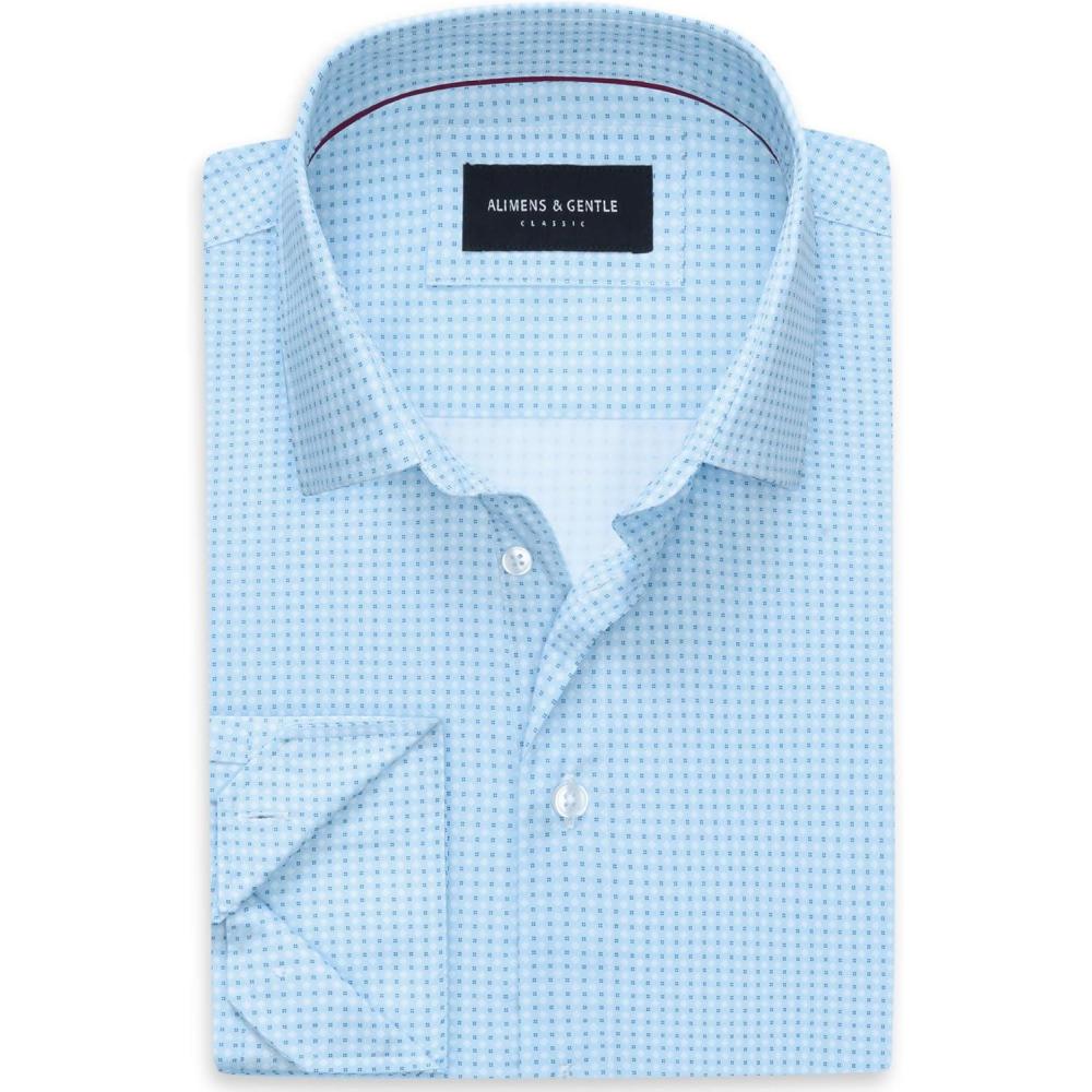 imageAlimens amp Gentle Mens Dress Shirts Printed Button Down Shirt Long Sleeve Regular Fit Inner Collar Contrast Shirt BusinessBluepat3