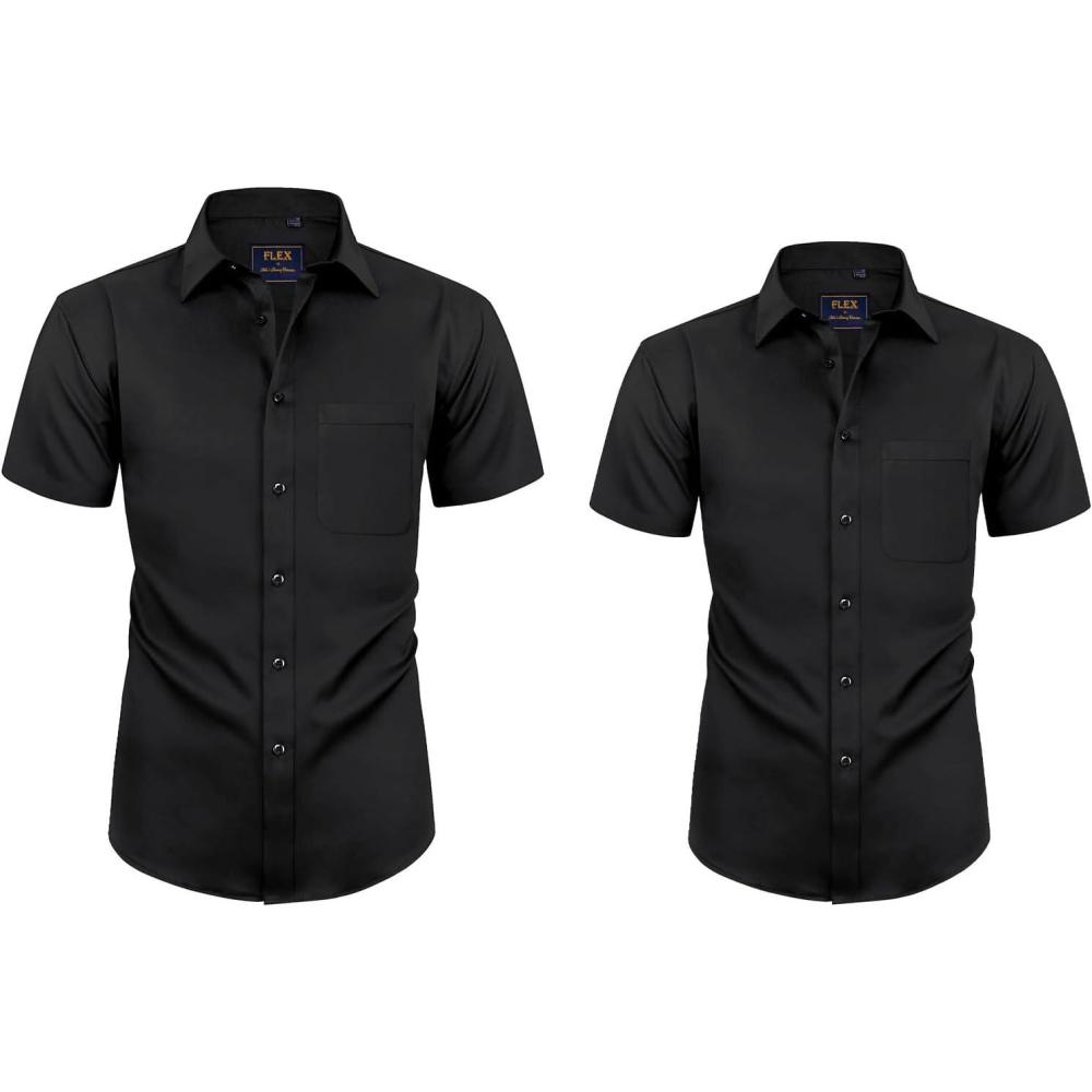 imageAlimens amp Gentle Mens and Boys Short Sleeve Dress Shirts Wrinkle Free Button Down