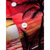 Alimens & Gentle Hawaiian Shirt for Men Summer Beach Casual Short Sleeve Button Down Shirts Printed Tropical Vacation Shirts(1609 Red)
