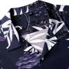 Alimens & Gentle Hawaiian Shirt for Men Summer Beach Casual Short Sleeve Button Down Shirts Printed Tropical Vacation Shirts(Dark Purple)