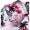 Alimens & Gentle Hawaiian Shirt for Men Summer Beach Casual Short Sleeve Button Down Shirts Printed Tropical Vacation Shirts(Rosy White Palm)
