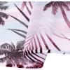 Alimens & Gentle Hawaiian Shirt for Men Summer Beach Casual Short Sleeve Button Down Shirts Printed Tropical Vacation Shirts(Rosy White Palm)