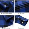 Alimens & Gentle Men’s Button Down Regular Fit Long Sleeve Plaid Flannel Casual Shirts(Blue/Black Plaid)