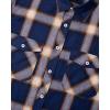 Alimens & Gentle Men’s Button Down Regular Fit Long Sleeve Plaid Flannel Casual Shirts(Dark Blue Grey)
