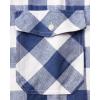 Alimens & Gentle Men’s Button Down Regular Fit Long Sleeve Plaid Flannel Casual Shirts(Dark Blue&beige)