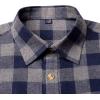 Alimens & Gentle Men’s Button Down Regular Fit Long Sleeve Plaid Flannel Casual Shirts(Grey Navy Plaid)