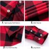 Alimens & Gentle Men’s Button Down Regular Fit Long Sleeve Plaid Flannel Casual Shirts(Red/Black Plaid)