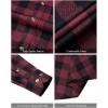 Alimens & Gentle Men’s Button Down Regular Fit Long Sleeve Plaid Flannel Casual Shirts(Wine Red Plaid)