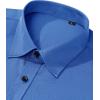 Alimens & Gentle Men’s Dress Shirts Long Sleeve Wrinkle Free Stretch Business Casual Wedding Button Down Shirt(Classic Blue)