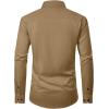 Alimens & Gentle Men’s Dress Shirts Long Sleeve Wrinkle Free Stretch Business Casual Wedding Button Down Shirt(Khaki)