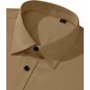 Alimens & Gentle Men’s Dress Shirts Long Sleeve Wrinkle Free Stretch Business Casual Wedding Button Down Shirt(Khaki)