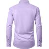 Alimens & Gentle Men’s Dress Shirts Long Sleeve Wrinkle Free Stretch Business Casual Wedding Button Down Shirt(Lavender)