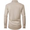 Alimens & Gentle Men’s Dress Shirts Long Sleeve Wrinkle Free Stretch Business Casual Wedding Button Down Shirt(Tan)