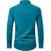 Alimens & Gentle Men’s Dress Shirts Long Sleeve Wrinkle Free Stretch Business Casual Wedding Button Down Shirt(Teal)