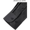 Alimens & Gentle Men’s Dress Shirts Long Sleeve Wrinkle-Resistant Solid Stretch Button Down Shirt(Dark Gery)