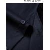 Alimens & Gentle Men’s Dress Shirts Long Sleeve Wrinkle-Resistant Solid Stretch Button Down Shirt(Navy)