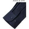 Alimens & Gentle Men’s Dress Shirts Long Sleeve Wrinkle-Resistant Solid Stretch Button Down Shirt(Navy)