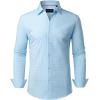 Alimens & Gentle Mens Dress Shirts Printed Button Down Shirt Long Sleeve Regular Fit Inner Collar Contrast Shirt Business(Blue-pat3)