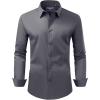 Alimens & Gentle Mens Dress Shirts Stretch Long Sleeve Collared Casual Solid Wedding Business Wedding Button Down Shirts