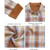 Alimens & Gentle Men’s Flannel Long Sleeve Shirt Classic Plaid Button Down Shirts Soft Warm Winter Tops with Pocket Work Camp(Brown White Plaid)