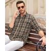 Alimens & Gentle Men’s Flannel Long Sleeve Shirt Classic Plaid Button Down Shirts Soft Warm Winter Tops with Pocket Work Camp(Khaki Black Plaid)