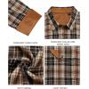 Alimens & Gentle Men’s Flannel Long Sleeve Shirt Classic Plaid Button Down Shirts Soft Warm Winter Tops with Pocket Work Camp(Khaki Black Plaid)