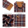 Alimens & Gentle Men’s Flannel Long Sleeve Shirt Classic Plaid Button Down Shirts Soft Warm Winter Tops with Pocket Work Camp(Orange Navy Plaid)