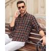 Alimens & Gentle Men’s Flannel Long Sleeve Shirt Classic Plaid Button Down Shirts Soft Warm Winter Tops with Pocket Work Camp(Orange Navy Plaid)