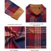 Alimens & Gentle Men’s Flannel Long Sleeve Shirt Classic Plaid Button Down Shirts Soft Warm Winter Tops with Pocket Work Camp(Red Navy Plaid)