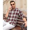 Alimens & Gentle Men’s Flannel Long Sleeve Shirt Classic Plaid Button Down Shirts Soft Warm Winter Tops with Pocket Work Camp(Red White Plaid)