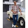 Alimens & Gentle Men’s Flannel Long Sleeve Shirt Classic Plaid Button Down Shirts Soft Warm Winter Tops with Pocket Work Camp(Red White Plaid)