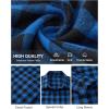 Alimens & Gentle Men’s Flannel Shirt Long Sleeve Plaid Button Down Shirts Casual Work Soft Tops Family Gathering with Pocket(Blue Black Plaid)