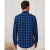 Alimens & Gentle Men’s Flannel Shirt Long Sleeve Plaid Button Down Shirts Casual Work Soft Tops Family Gathering with Pocket(Blue Black Plaid)