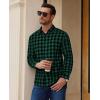 Alimens & Gentle Men’s Flannel Shirt Long Sleeve Plaid Button Down Shirts Casual Work Soft Tops Family Gathering with Pocket(Green Black Plaid)
