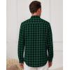 Alimens & Gentle Men’s Flannel Shirt Long Sleeve Plaid Button Down Shirts Casual Work Soft Tops Family Gathering with Pocket(Green Black Plaid)