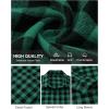 Alimens & Gentle Men’s Flannel Shirt Long Sleeve Plaid Button Down Shirts Casual Work Soft Tops Family Gathering with Pocket(Green Black Plaid)