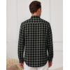 Alimens & Gentle Men’s Flannel Shirt Long Sleeve Plaid Button Down Shirts Casual Work Soft Tops Family Gathering with Pocket(Grey Black Plaid)