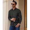 Alimens & Gentle Men’s Flannel Shirt Long Sleeve Plaid Button Down Shirts Casual Work Soft Tops Family Gathering with Pocket(Grey Black Plaid)