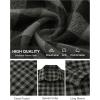 Alimens & Gentle Men’s Flannel Shirt Long Sleeve Plaid Button Down Shirts Casual Work Soft Tops Family Gathering with Pocket(Grey Black Plaid)