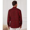 Alimens & Gentle Men’s Flannel Shirt Long Sleeve Plaid Button Down Shirts Casual Work Soft Tops Family Gathering with Pocket(Red Black Plaid)