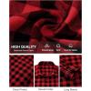 Alimens & Gentle Men’s Flannel Shirt Long Sleeve Plaid Button Down Shirts Casual Work Soft Tops Family Gathering with Pocket(Red Black Plaid)